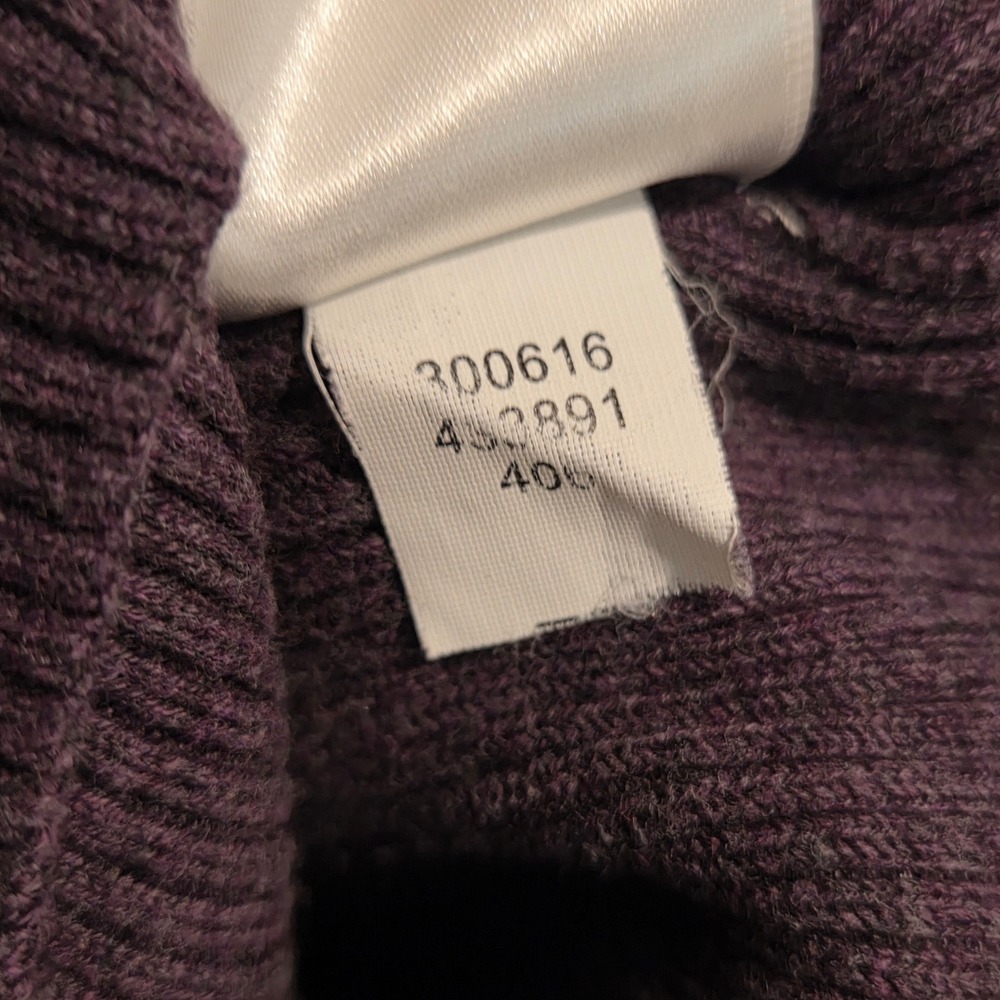 Vtg Old Navy Purple Plum Ribbed Turtleneck Sweater 100% Cotton Y2K Women Large - Picture 5 of 5